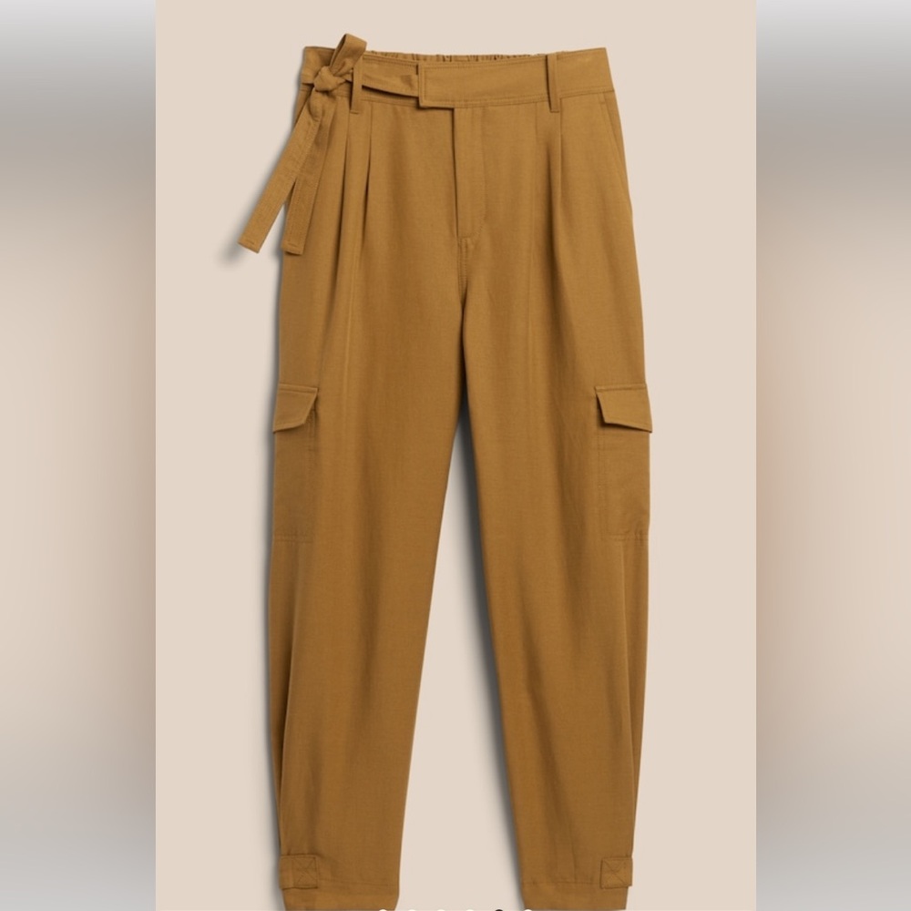 Banana Republic TENCEL™ Linen Cargo Utility Pant Cropped Pants Safari Pockets 2